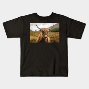 Scottish Highlander Cow Kids T-Shirt